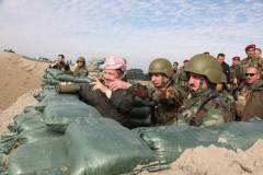 Kurdish President Masoud Barzani with Kurdistan Peshmerga Forces in Kirkuk